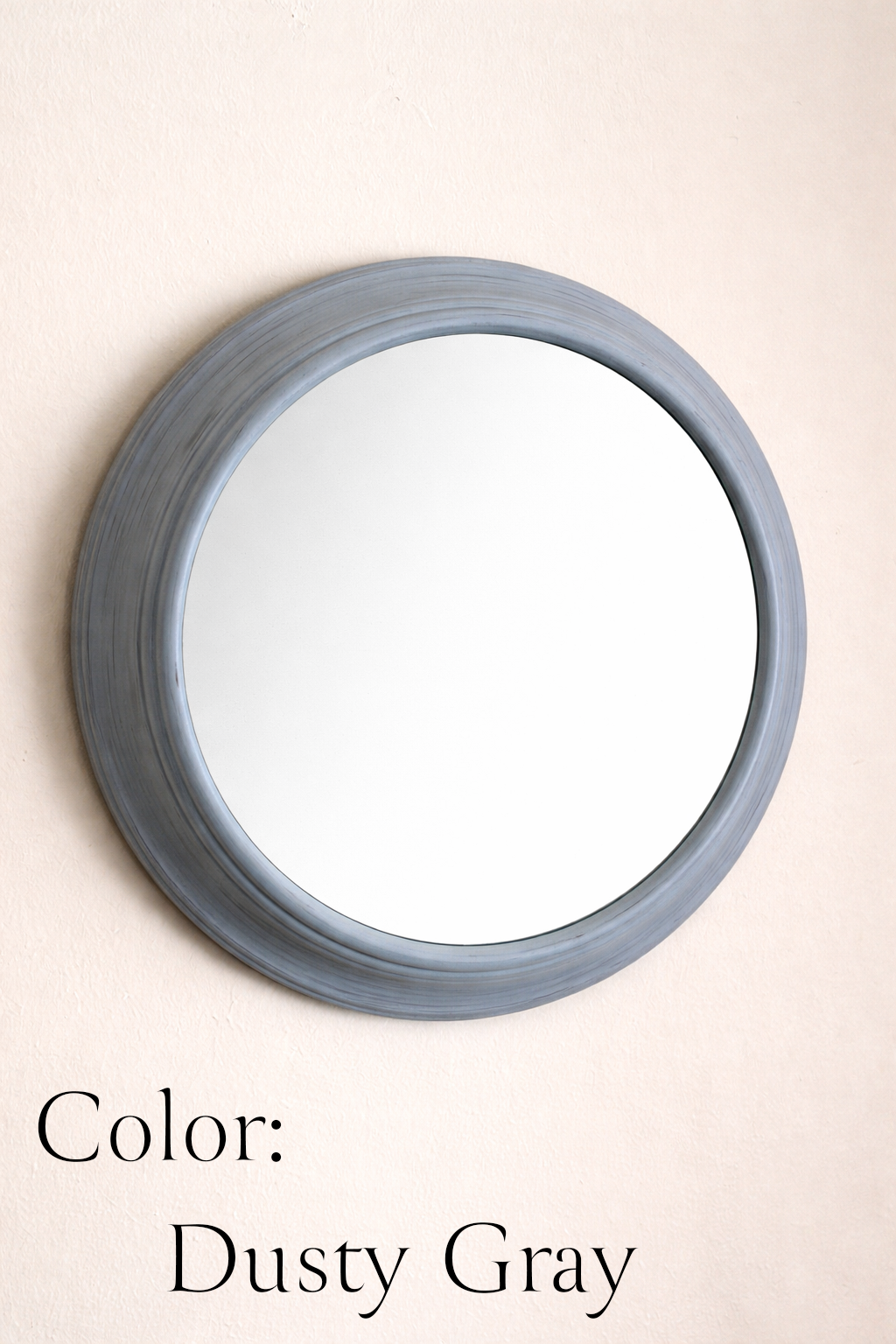 Personalized Engraved Round Mirror – 16" Custom Wall Mirror – Rustic Faux Wood Frame