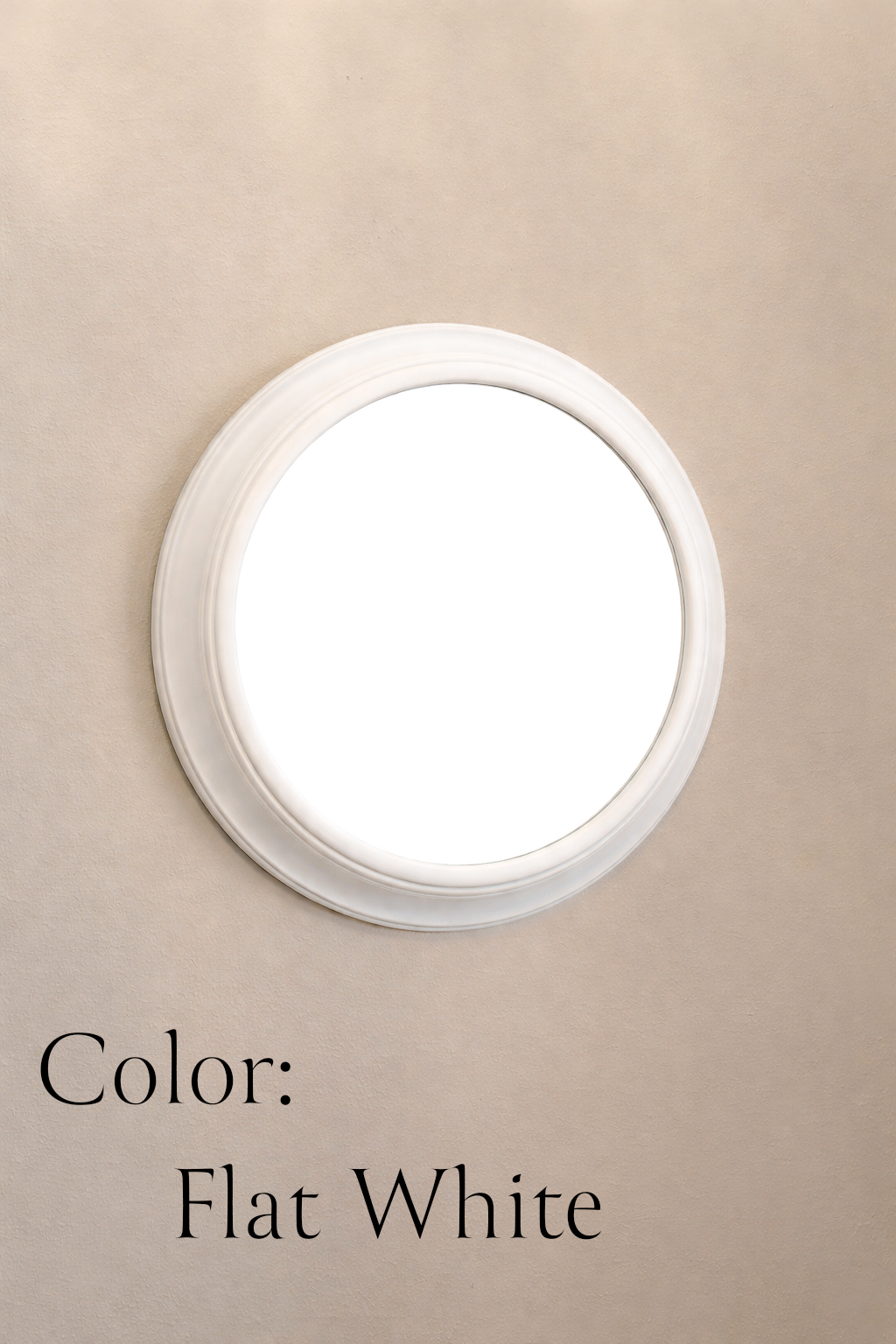 Personalized Engraved Round Mirror – 16" Custom Wall Mirror – Rustic Faux Wood Frame