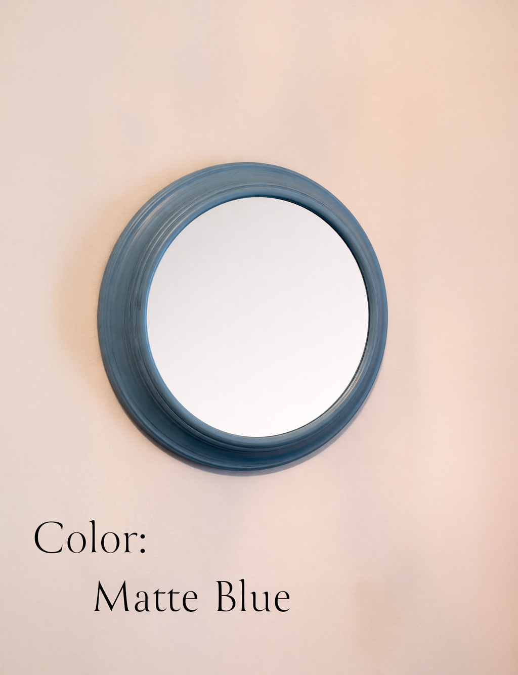 Personalized Engraved Round Mirror – 16" Custom Wall Mirror – Rustic Faux Wood Frame
