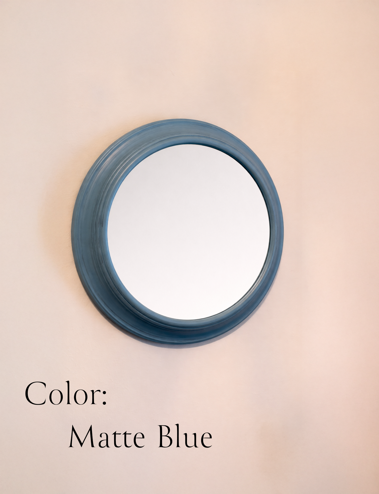 Personalized Engraved Round Mirror – 16" Custom Wall Mirror – Rustic Faux Wood Frame