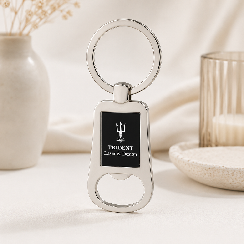 Custom Engraved Bottle Opener Keychain | Business Logo Gift