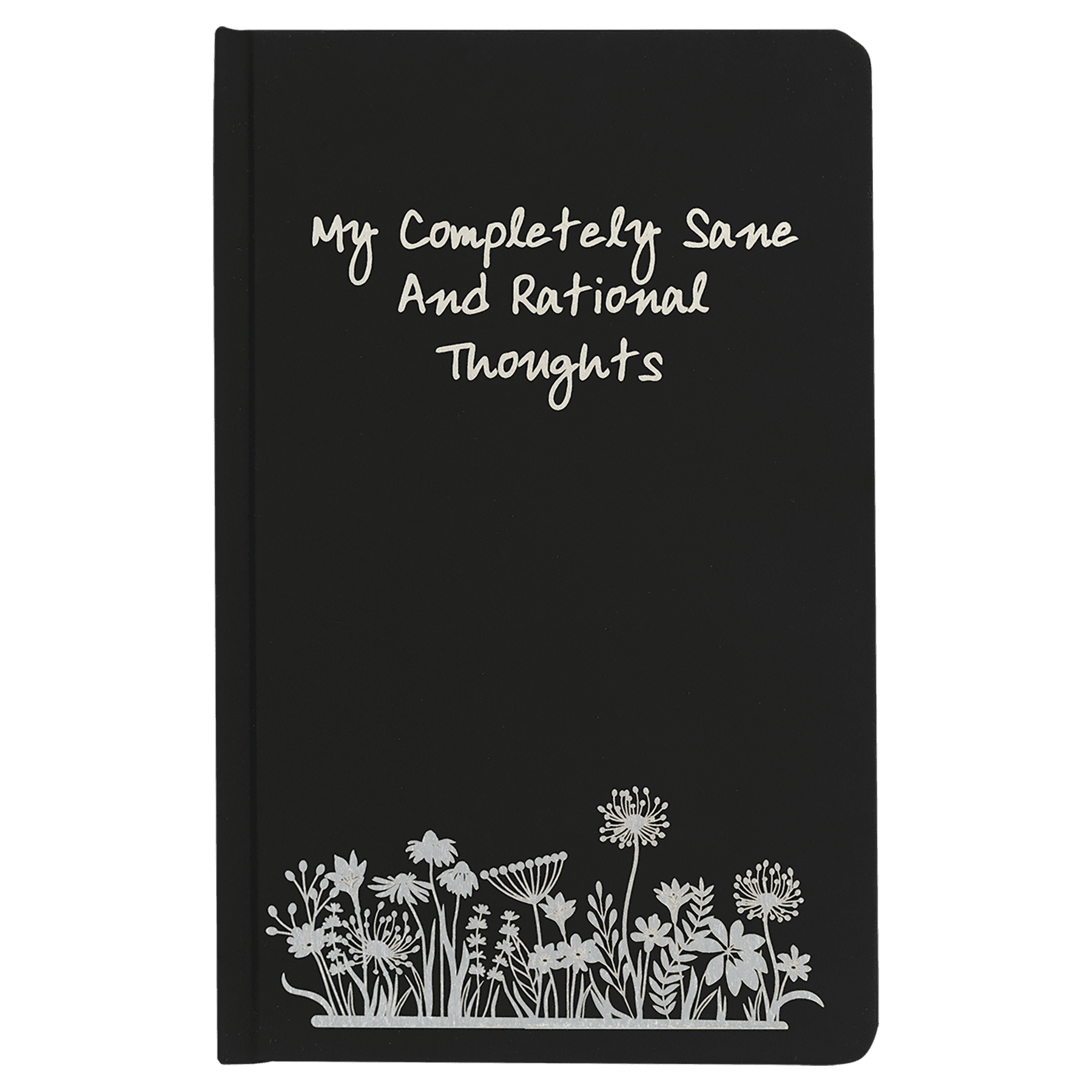 Custom Engraved Journal – Black Cat Floral Design, Personalized Notebook