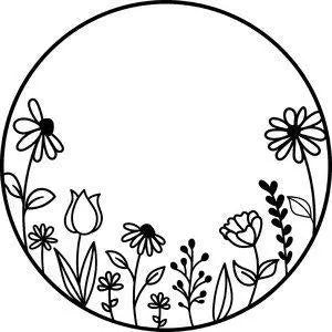 Personalized Engraved Round Mirror – 16" Custom Wall Mirror – Rustic Faux Wood Frame